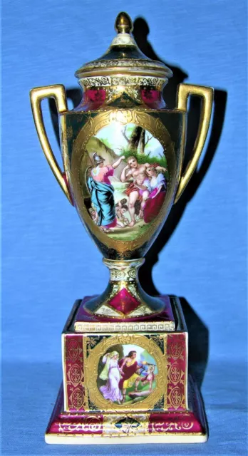 Royal Vienna Austria Beehive Mark Hand Painted Pedestal Urn