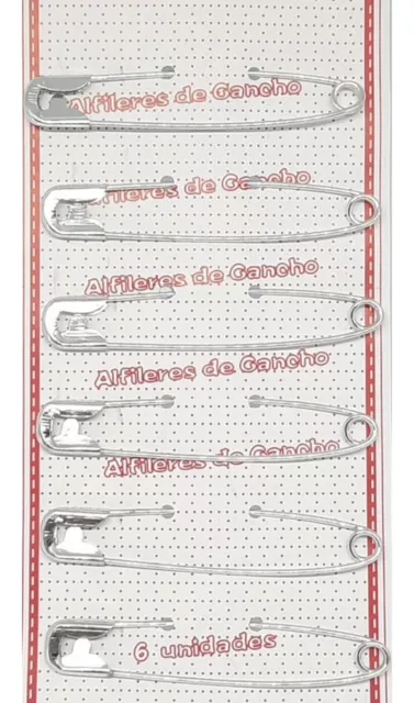 6x 75mm 3" extra large baby SAFETY kilt PINS LARGE OVERSIZED METAL silver/chrome
