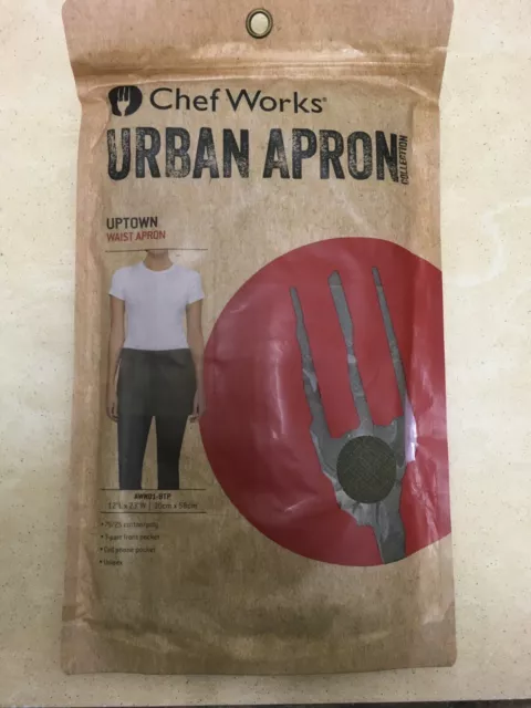 Chef Works Unisex Uptown Textured Denim Urban Waist Apron BNWT £36.94 Blue Taupe