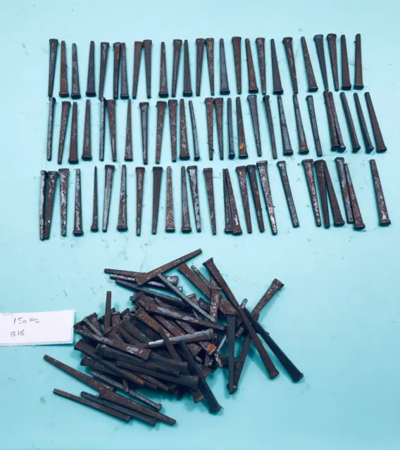 2 - 1/4 inch Vintage Used Square Head iron Common Cut Nails   150 count lot 2lb
