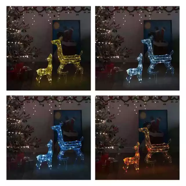 Weihnachtsdekoration Rentier Familie Acryl 160 LED mehrere Auswahl vidaXL