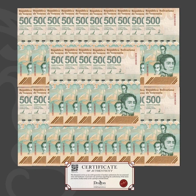 Venezuela 500 Ml Bolvar 2020 CRCULATED X 10 PCS USED Bundle USA SELLER COA🐉 | eBay