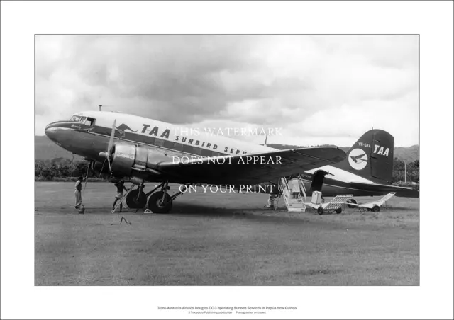 TAA Douglas DC-3 Sunbird A2 Art Print –  New Guinea 1960s – 59 x 42 cm Poster