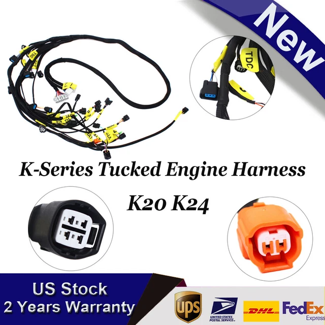 Fits Honda Acura K-Swap Integra CRX EK EG K20 K24 K-Series Tucked Engine Harness