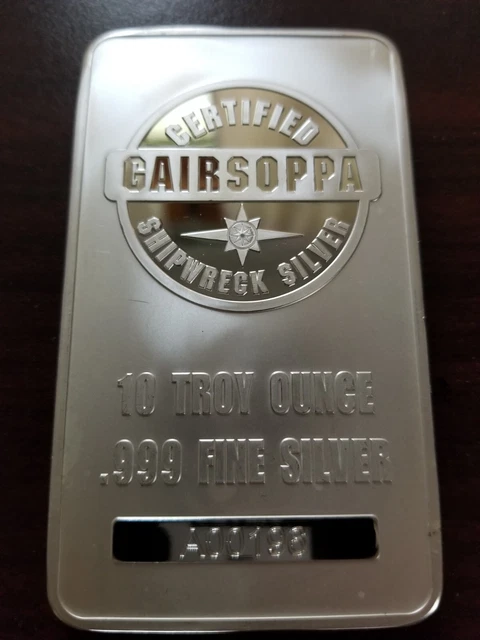 10 oz. SS Gairsoppa Shipwreck ,999 Silver Bar First Gen 3 Digit Serial Number