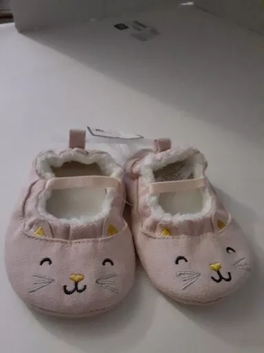 Carters Baby Girls Mary Jane Shoes Bunny Rabbit Slip On Pink Size 3-6 Months NWT