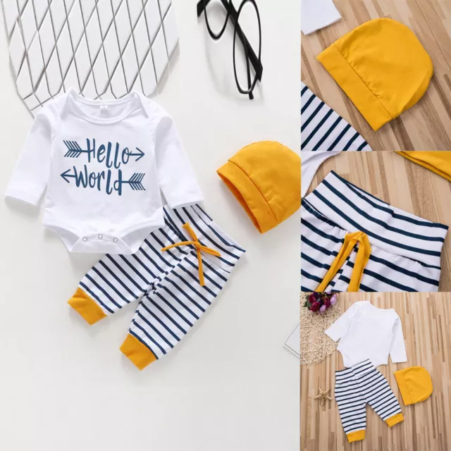 Cappello body a righe neonato bambine vestiti a maniche lunghe con pagliaccio a righe