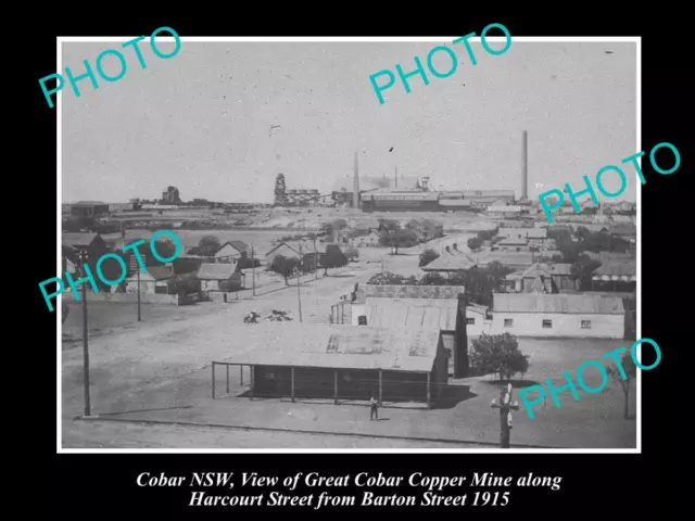 OLD LARGE HISTORICAL PHOTO OF COBAR NSW THE GREAT COBAR COPPER MINE c1915