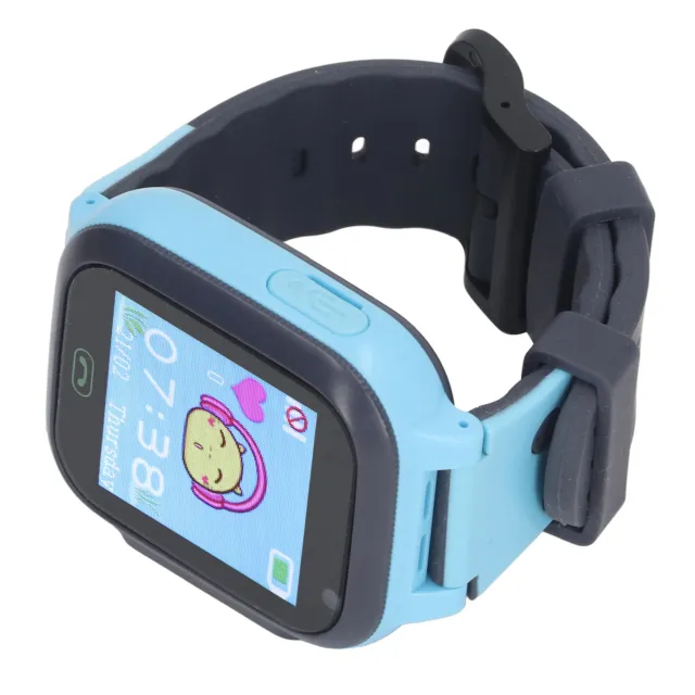 (Blue)Kids Smart Watch Children Video Call Camera Alarm Flashlight Touchscreen