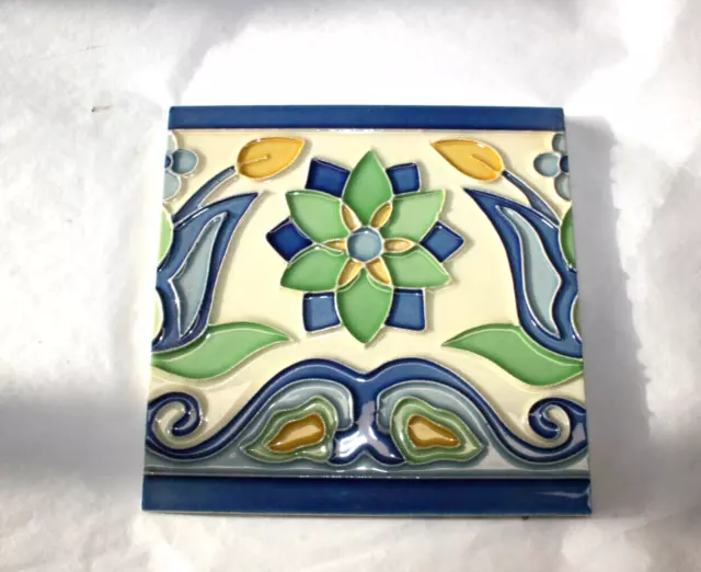Ceramic Tile Fireplace Wall Trivet Antique  style Boarder Tiles ref 03