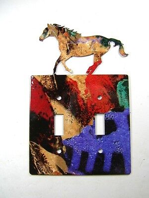 Wild Horse Double Light Switch Cover Plate by Steel Images USA 030315S 3