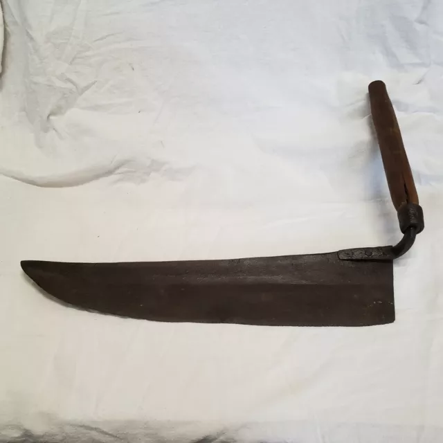 Old Antique Primitive Forged Wood Handle Hay Ice Saw Knife Side Handle 24 inch