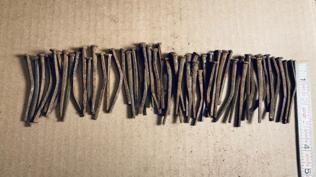 Antique Wrought Iron Cut Nails w/ Square Heads Restoration Real Antique Hardware