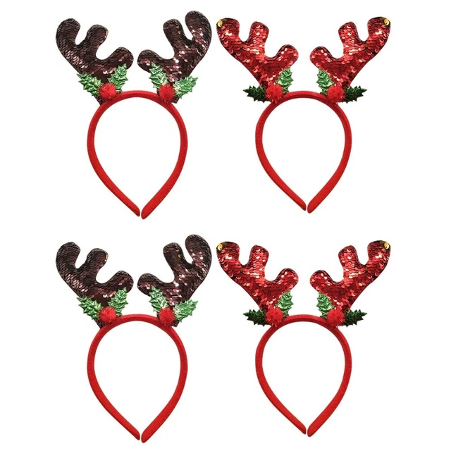 4 pcs De noël Chapeaux De noël Cerceaux Renne Antler Bandeau