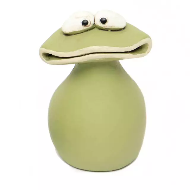 Froggi Concrete Frog Indoor Outdoor Garden Figurine Green Lg 4.5" H