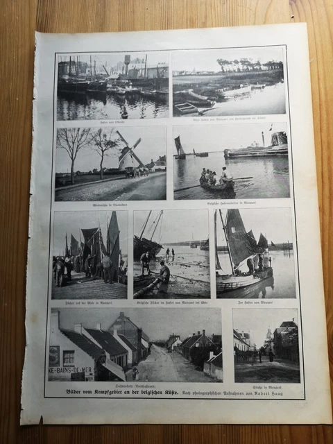 1915 Zeitungsdruck 148 Belgien Ostende Nieuwpoort  Belgien Oostduinkerke