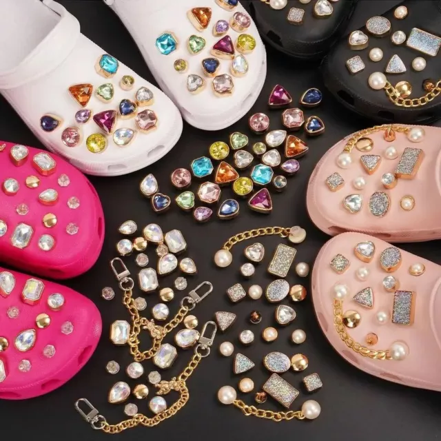 20Pcs Bling Stone Pattern Shoes Cute Charms Decor For Croc Jibbitz And Gift