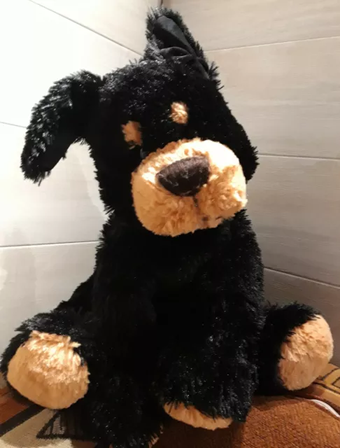 Cc/Peluche doudou Mignon Chien Noir Marron Animal alley Toys"r"us  H 40 Cm Env.