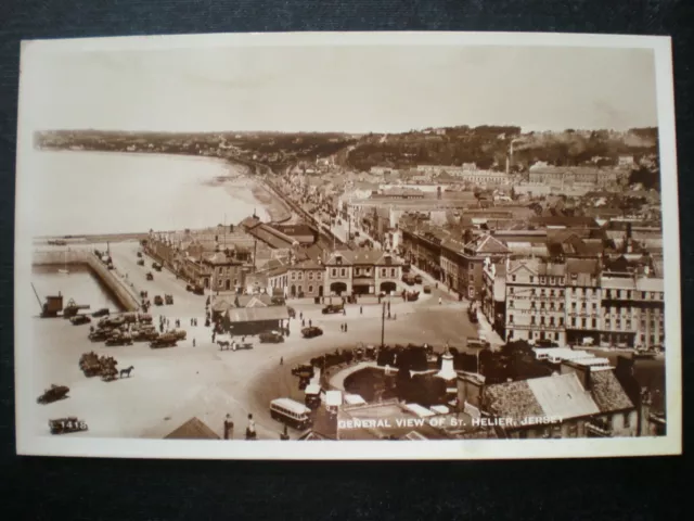 St. Helier General View Jersey Channel Islands RP Postcard