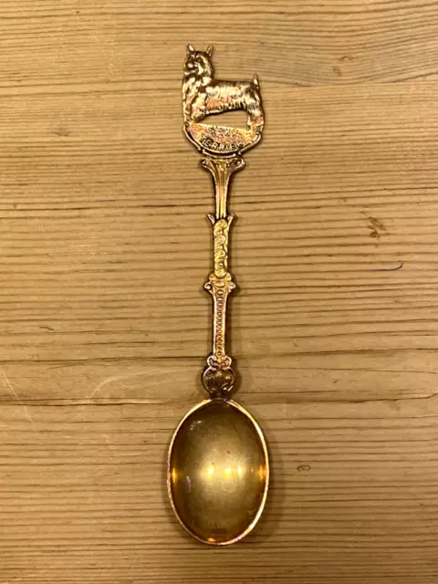 Rare Antique Large Solid Silver Silky Terrier Dog Spoon 1940