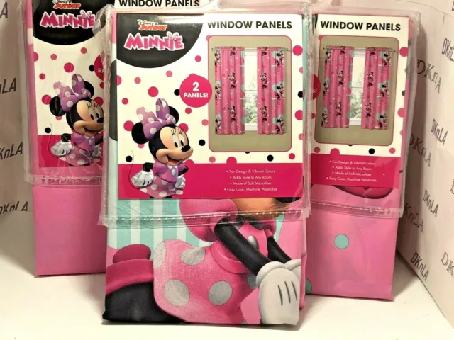 Disney Junior Minnie Mouse - "Minnie's Being Me" 82 in x 63 in Window Panels NIP