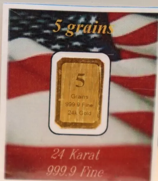 5 Grain .999 24k Gold Bar