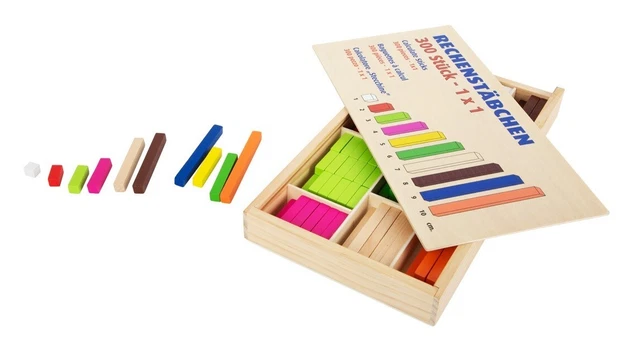 Learning Resources Set Barrette Cuisenaire In Legno – 74 Pezzi Per Imparare La Matematica Giocando – Aste Didattiche Con Vassoio