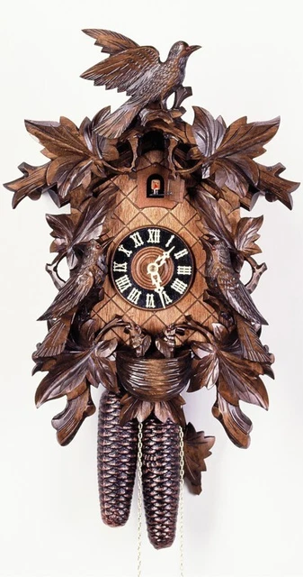 Pendule Coucou August Schwer – 17 Feuilles, 2 Oiseaux – 2.5044.01.P – Neuve
