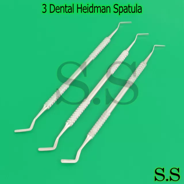 3 pièces outil à main réparateur spatule composite d'examen dentaire Heidman 2