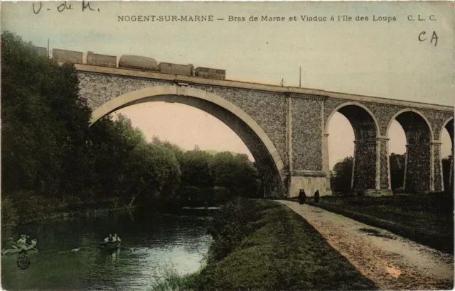 CPA AK NOGENT-sur-MARNE - Bras de Marne et Viaduc a l'Ile des Loups (659411)
