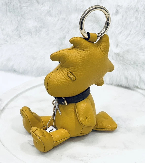 NWT Coach Woodstock Yellow  Keychain Leather Charlie Brown Peanuts Collection