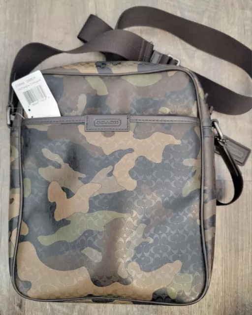 NEW Discontinued Coach Men's HPC Flight Bag Crossbody Camo Fatigue F70848