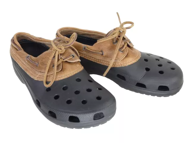 CROCS ISLANDER PITCREW Clogs Mens Boat Shoes Brown Black Shoes US 11 UK 10 29.99 PicClick UK
