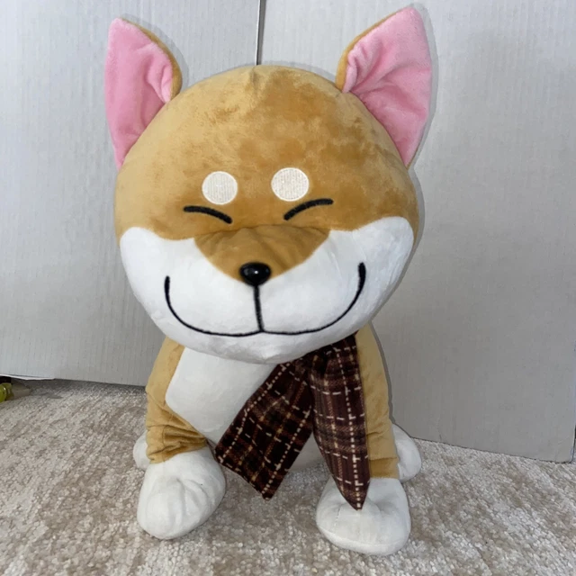 SHIBA INU DOG Plush Large Stuffed Animal With Scarf By GOFFA