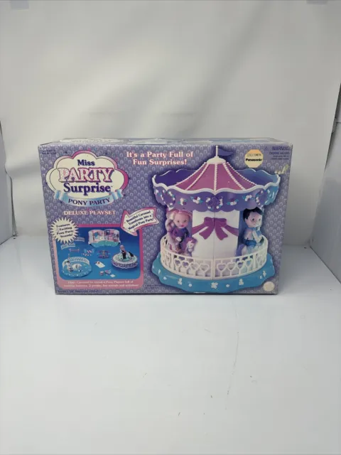 Miss Party Surprise Pony Deluxe Playset Toy Biz New Open Box VTG 1999 Box Fading
