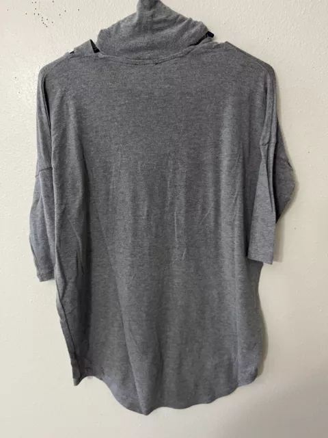 Express Size Small Gray Tank Top, Open Chest Short Sleeve Women Top Blouse 2