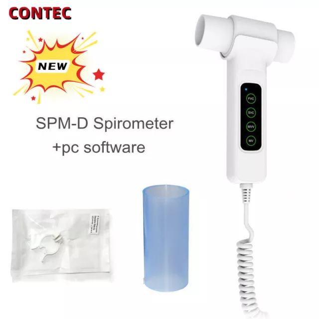 CONTEC SPM-D Digital Handheld Pulmonary Spirometer Lung Volume Device Software