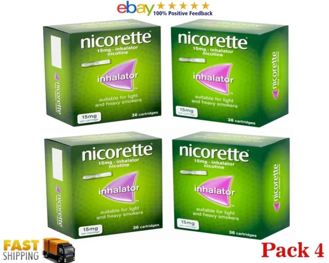 Nicorette 15 mg inalatore 36 cartucce scadenza - giugno 2026 confezione da 4