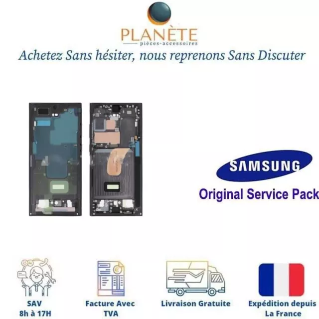 Original Châssis Central Noir Pour Samsung Galaxy S23 Ultra (S918B)