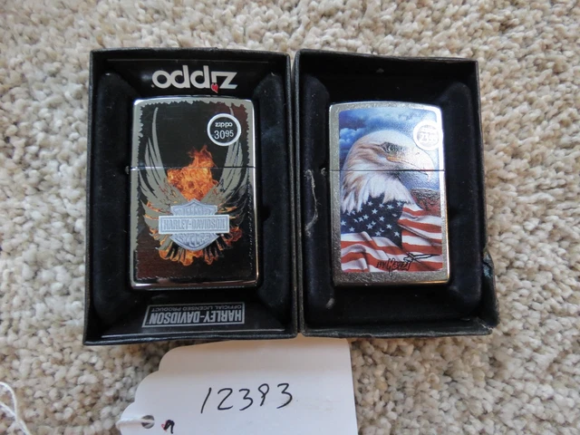 Zippo lighter Harley Davidson Win & Mazzi Bald Eagle Flag   unused (lot#12393)
