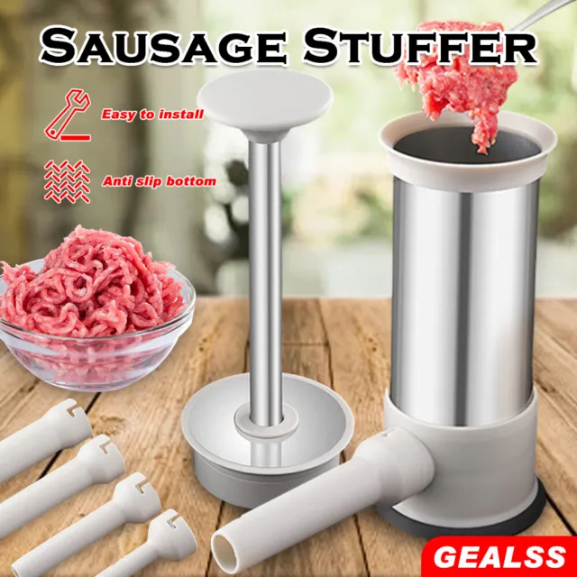 Sausage Machine Meat Filler Stuffer Salami ​Maker Funnel Hand Operated Kitchen
