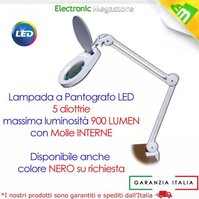 LAMPADA DA LABORATORIO A PANTOGRAFO LENTE A 5 DIOTTRIE ILLUMINAZIONE 22W G10q