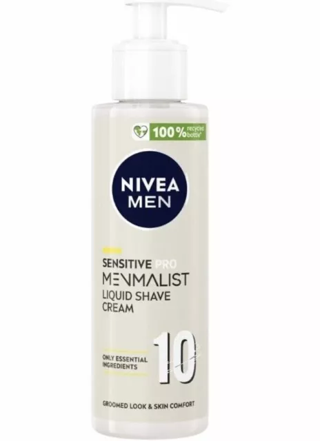 2 X NIVEA MEN Sensitive Pro Menmalist Liquid Shave Cream 200ml EACH