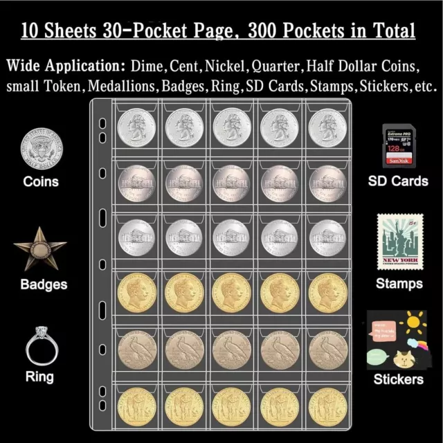 Coin Holder Sheets Coin Album Pages Coin Pages For Coin Collection Storage Album 3