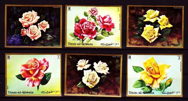 Umm al Qiwain 1972 ** Mi.675/80 B Flowers Blumen Rosen