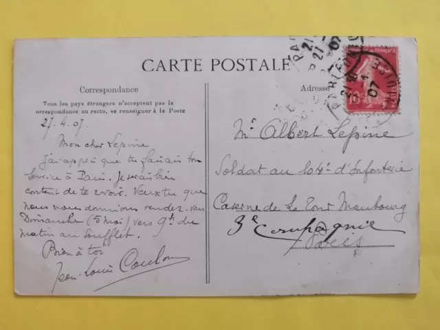 CPA PERSONNALITÉ Écrite par Jean Louis COULON fils de Georges à Albert LEPINE