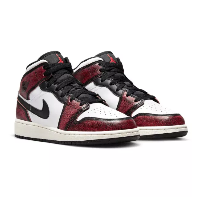 Shoes Boys Nike Air Jordan 1 Mid White Black Red fb0568 006 Basket 38.539