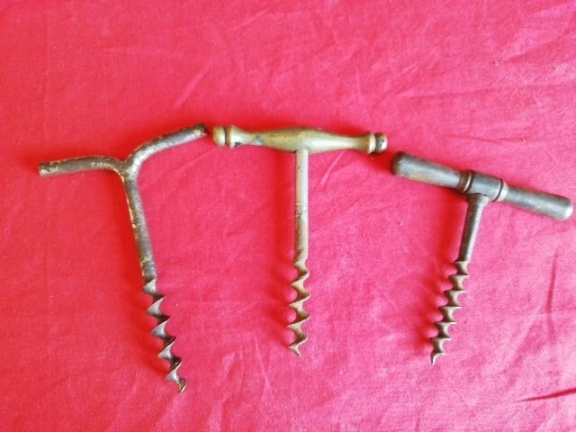 3 Antichi Cavatappi  Ferro Ottone