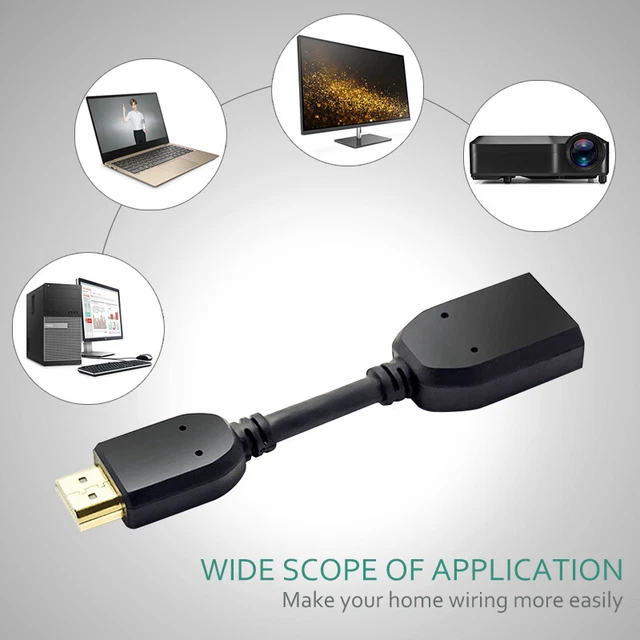 10cm Gold Plated HDMI Female to Male Extension Cable LCD HDTV 1080P PS4 +f