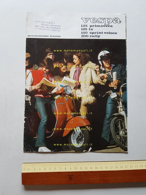 Piaggio Vespa 125 Primavera-125 TS-150 Spr. V- 200 Rally 1975 depliant originale
